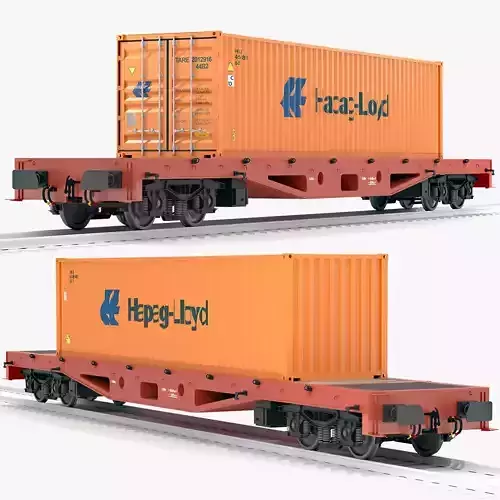 Flat Rail Car Hapag lloyd Shipping Container