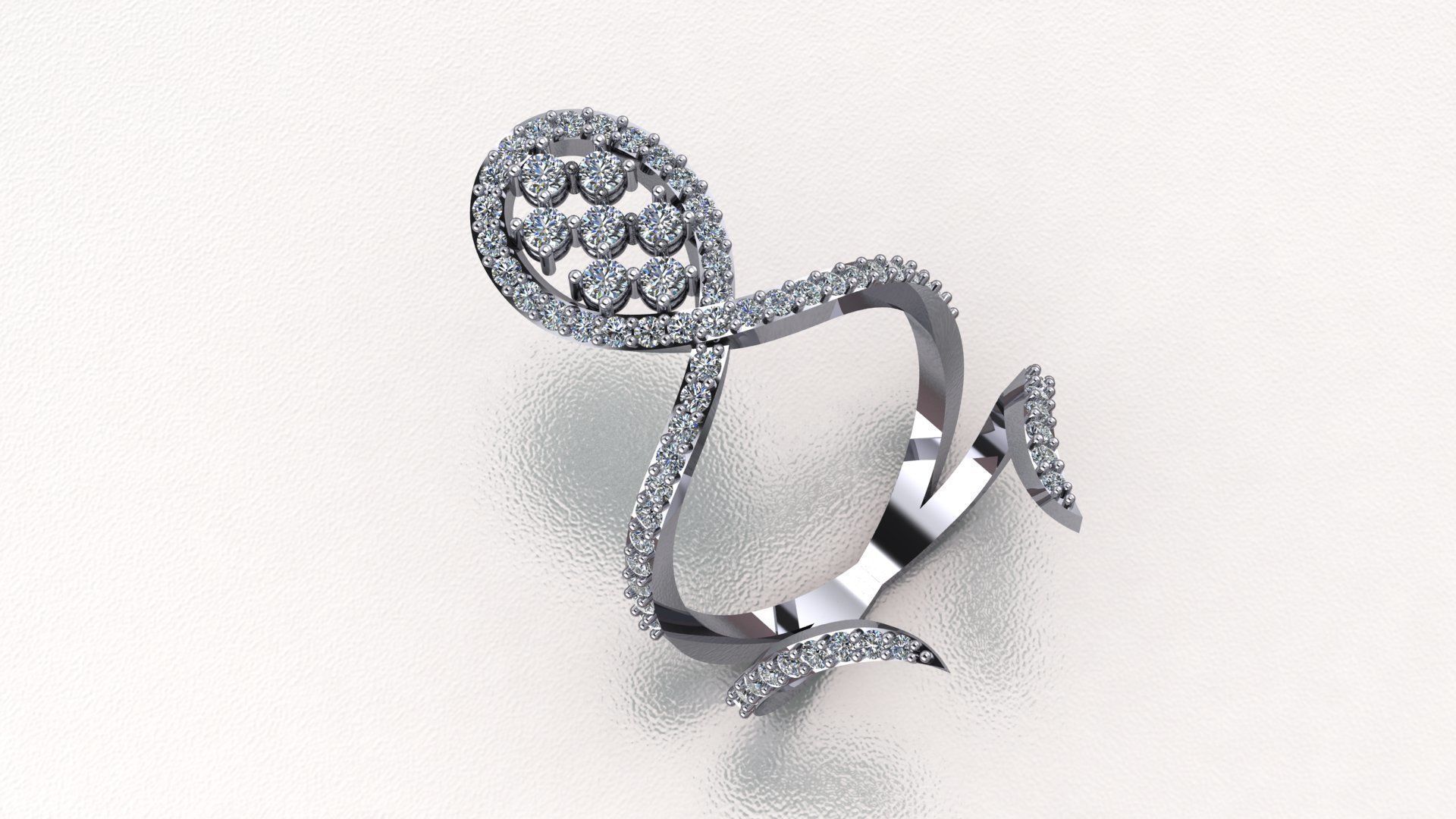 Diamond ring 3D print model_3