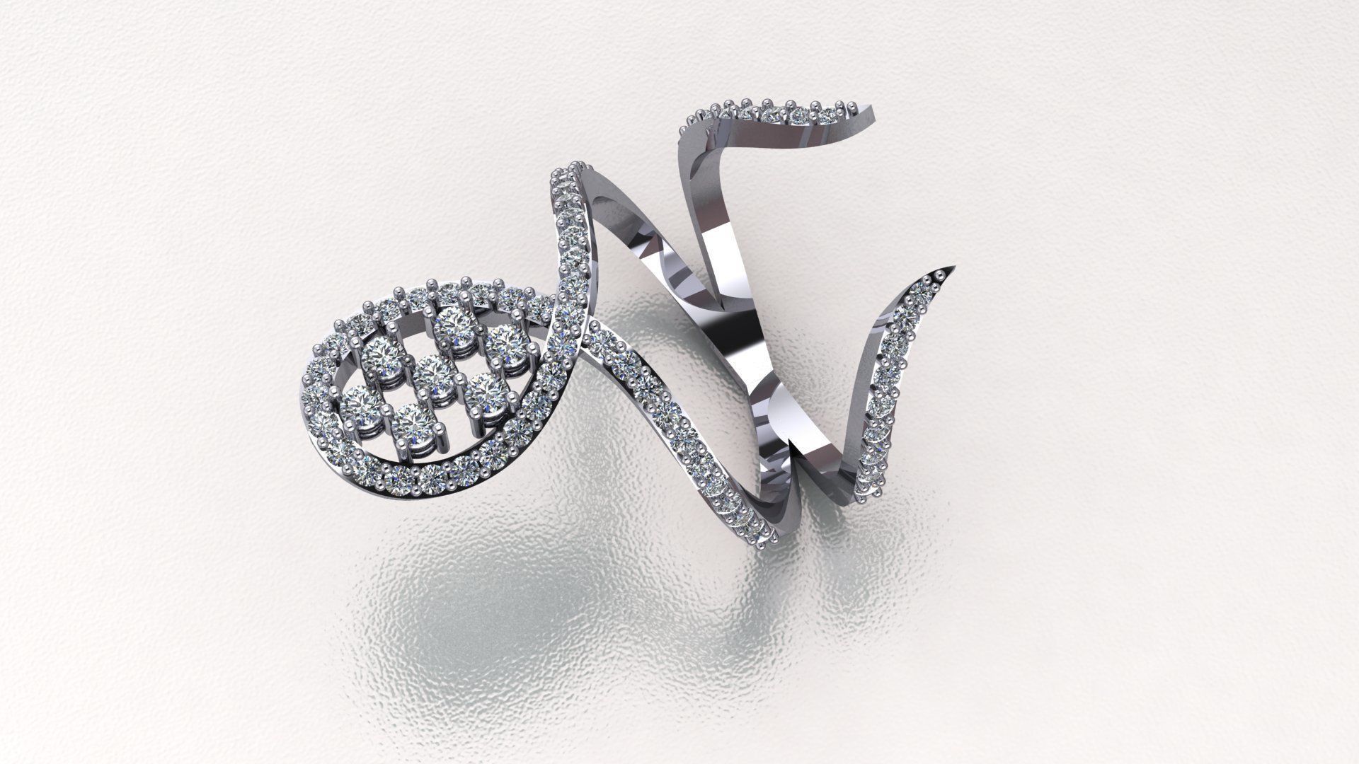 Diamond ring 3D print model_4