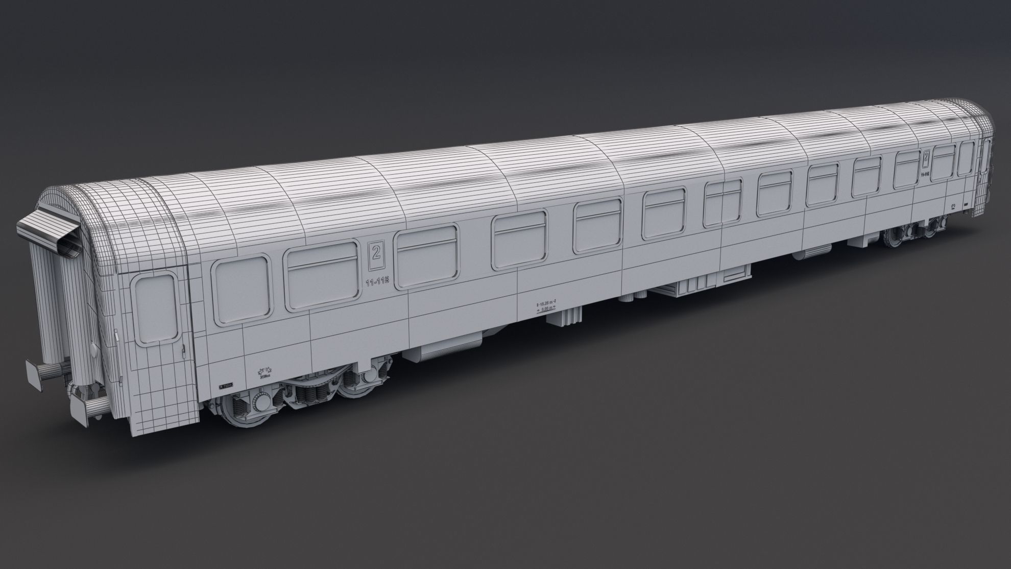 Passenger Train Car Red 3D model_5