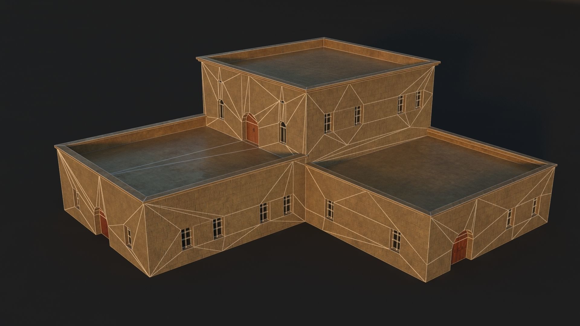 36 Mardin Old Houses Set Buildings 3D model Low-poly 3D model_78