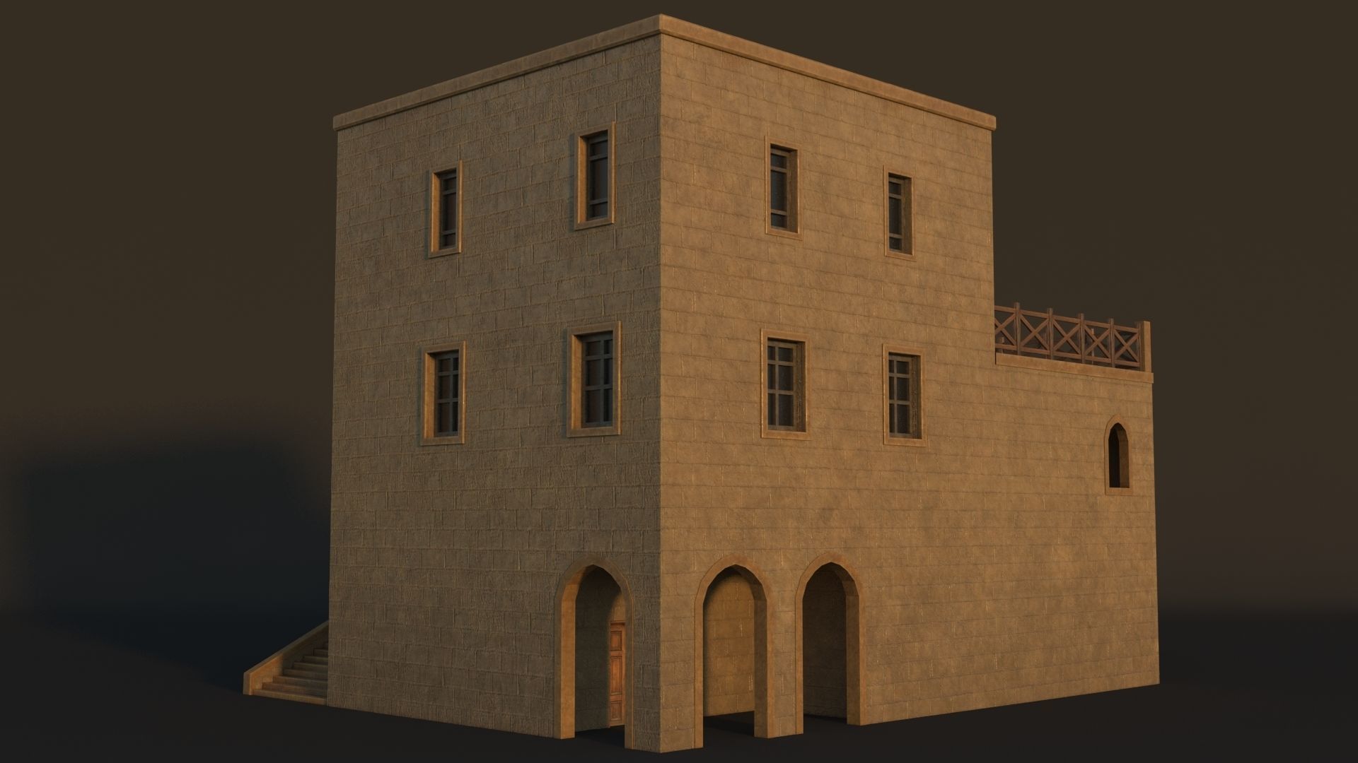 36 Mardin Old Houses Set Buildings 3D model Low-poly 3D model_88