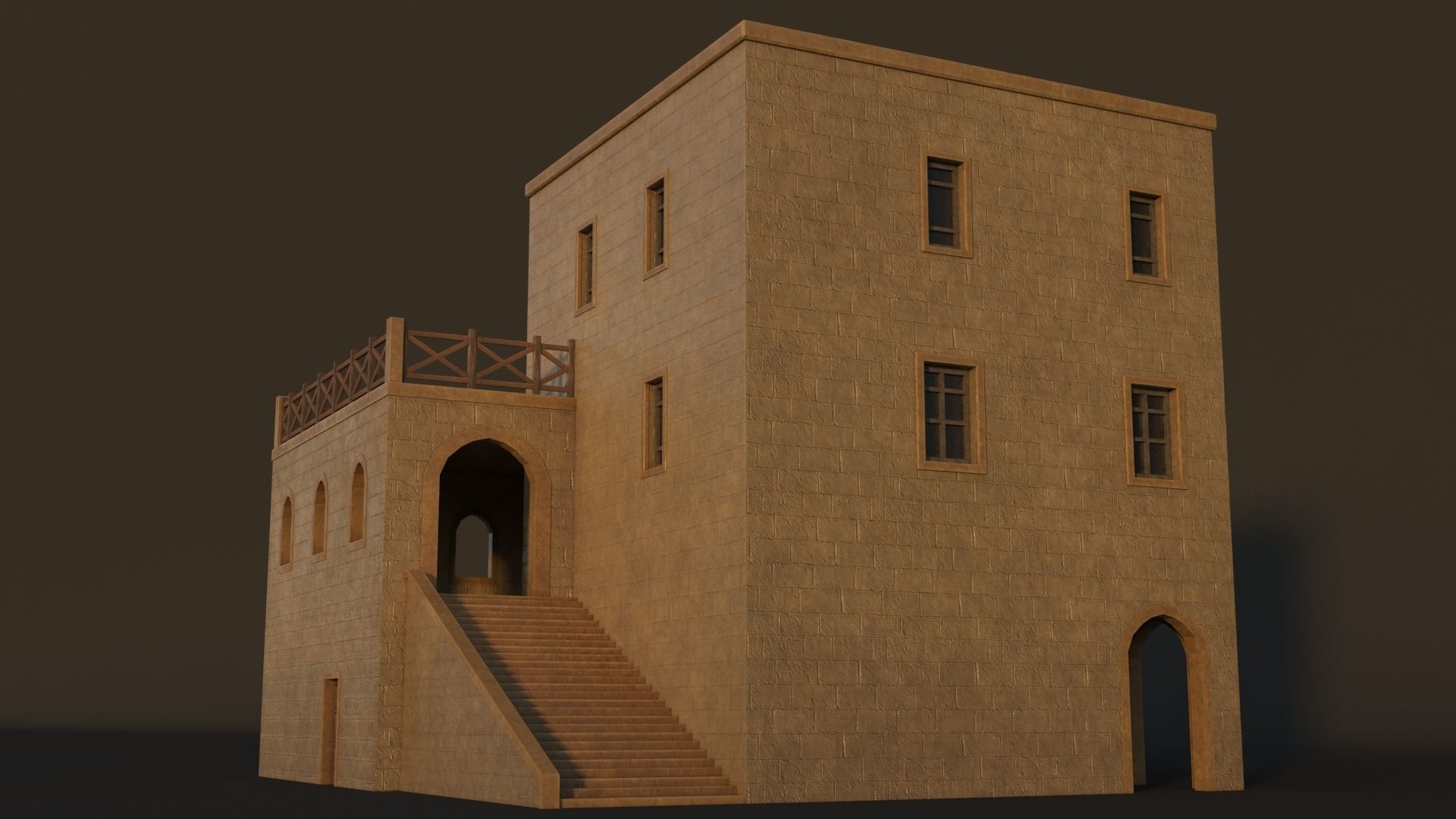 36 Mardin Old Houses Set Buildings 3D model Low-poly 3D model_82