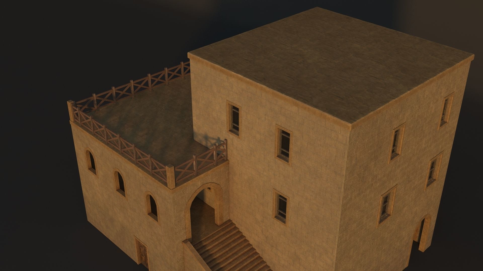 36 Mardin Old Houses Set Buildings 3D model Low-poly 3D model_87