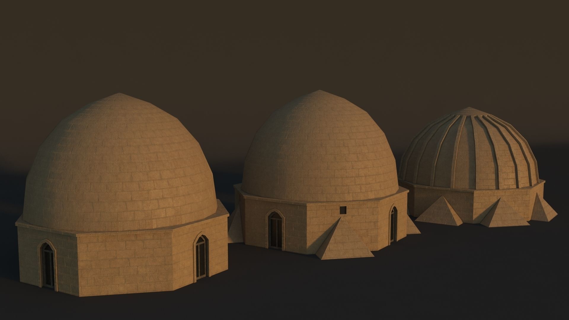 36 Mardin Old Houses Set Buildings 3D model Low-poly 3D model_146