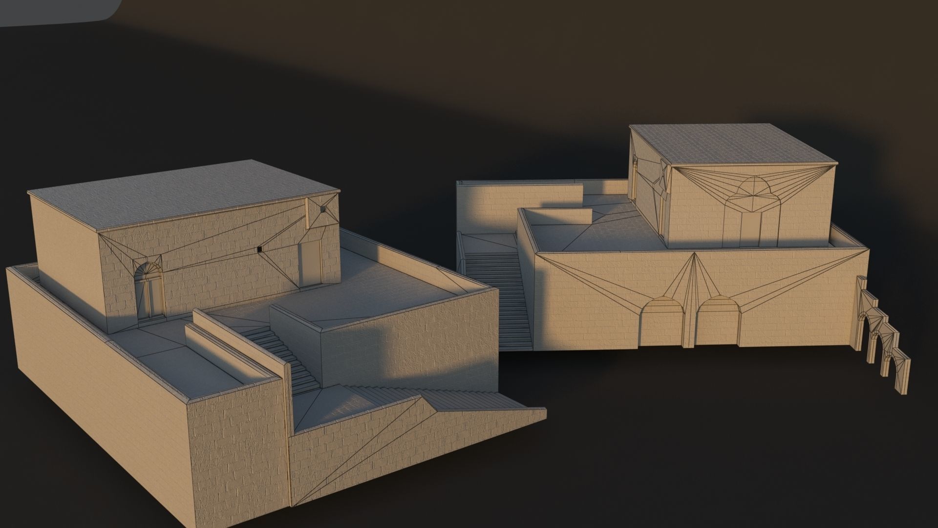 36 Mardin Old Houses Set Buildings 3D model Low-poly 3D model_131