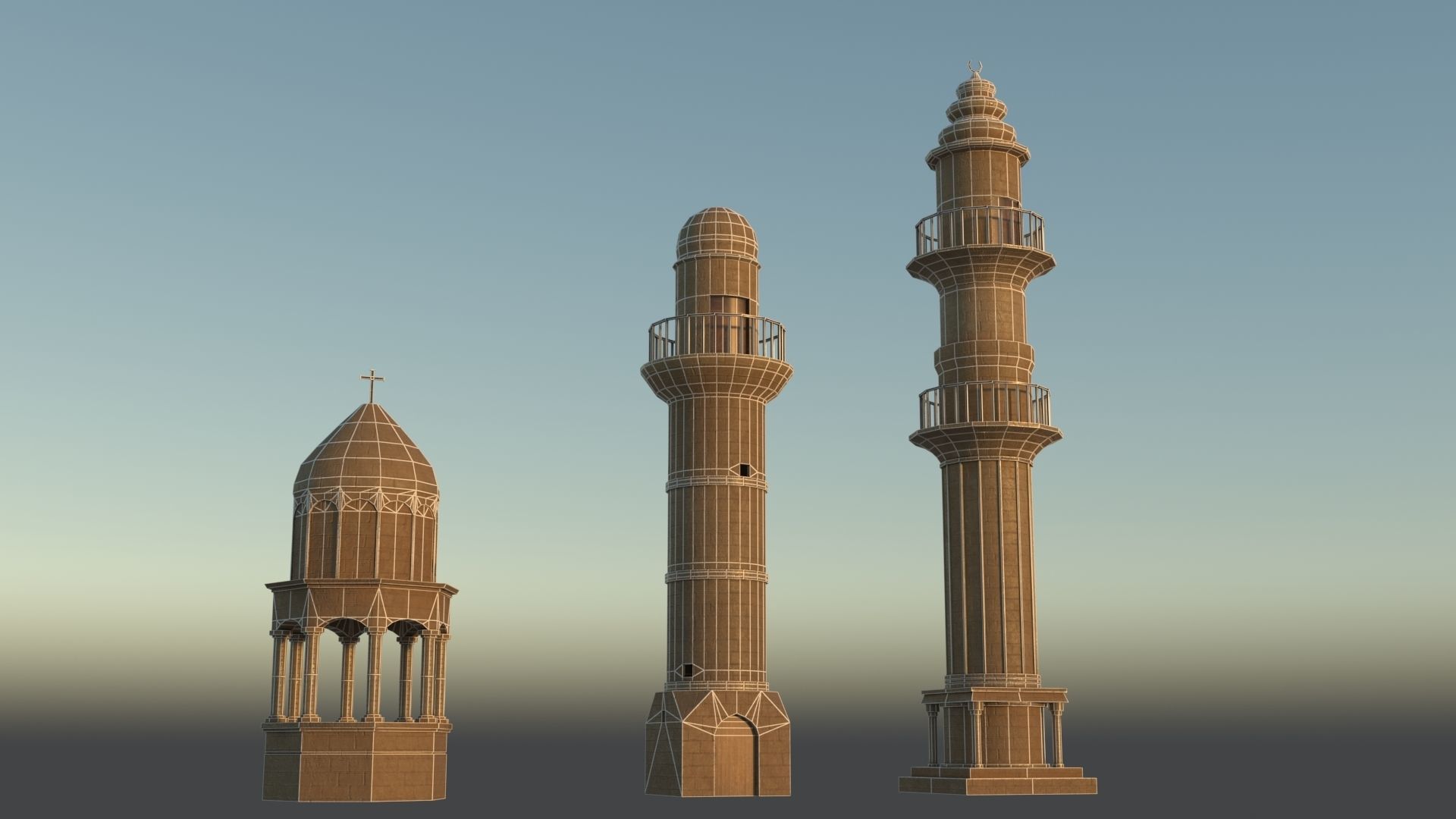 36 Mardin Old Houses Set Buildings 3D model Low-poly 3D model_149