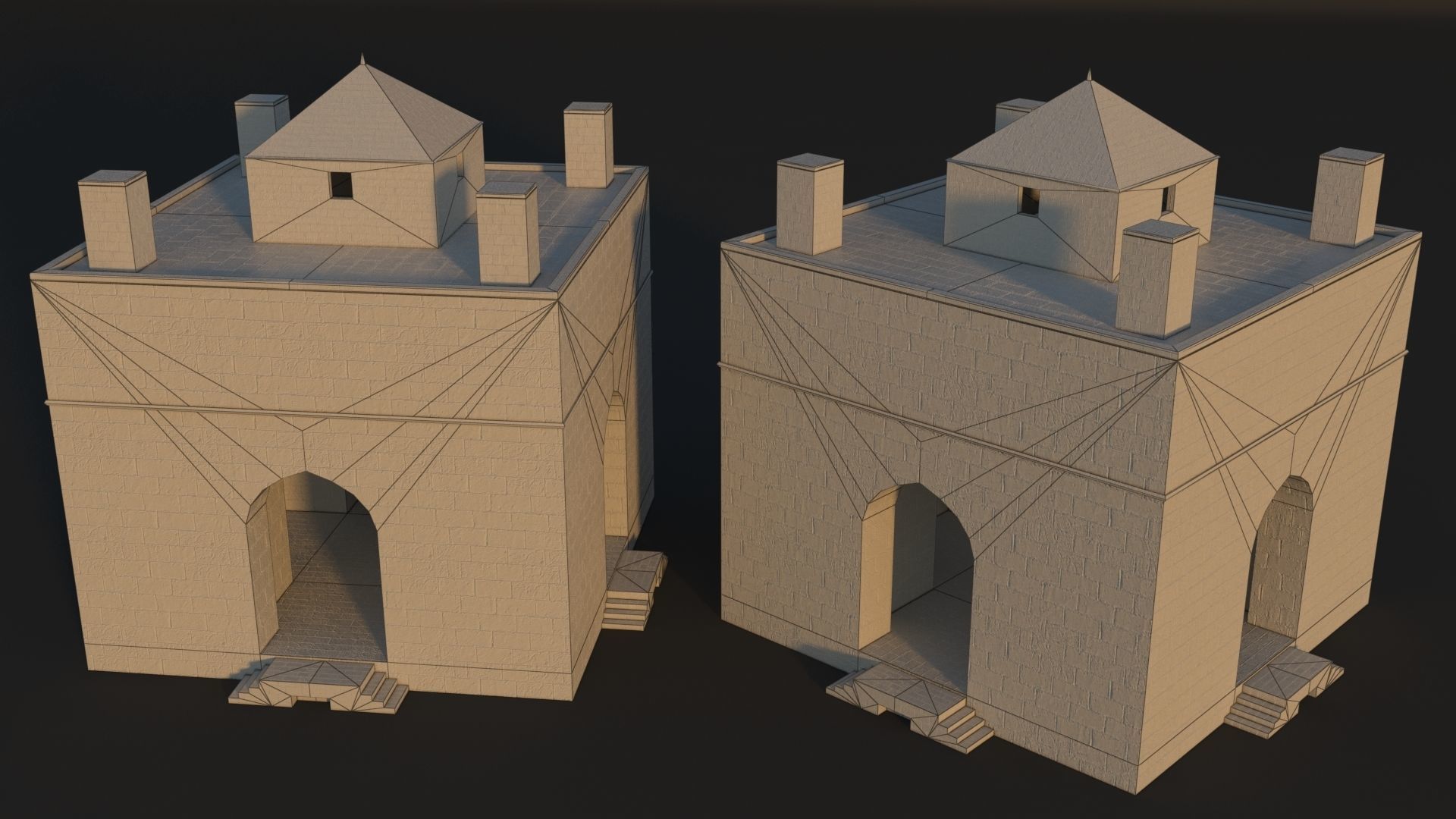 36 Mardin Old Houses Set Buildings 3D model Low-poly 3D model_126