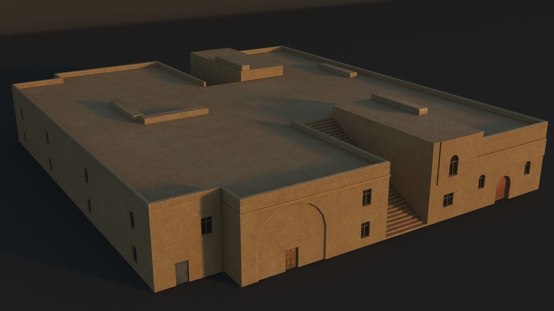 36 Mardin Old Houses Set Buildings 3D model Low-poly 3D model_116
