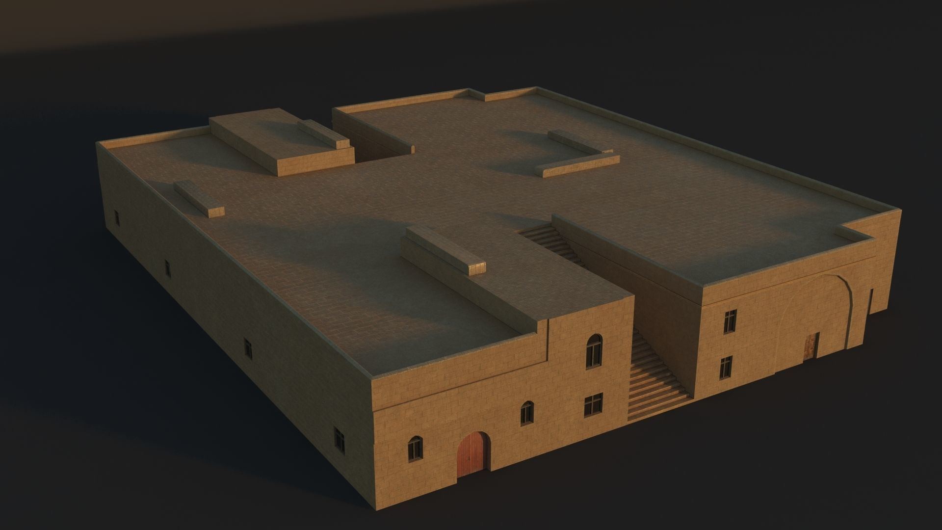 36 Mardin Old Houses Set Buildings 3D model Low-poly 3D model_113