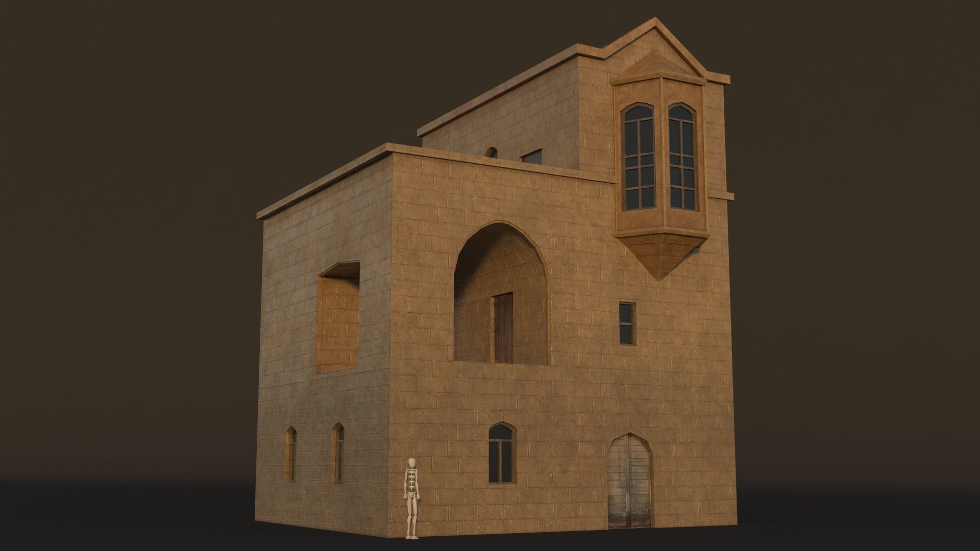 36 Mardin Old Houses Set Buildings 3D model Low-poly 3D model_45