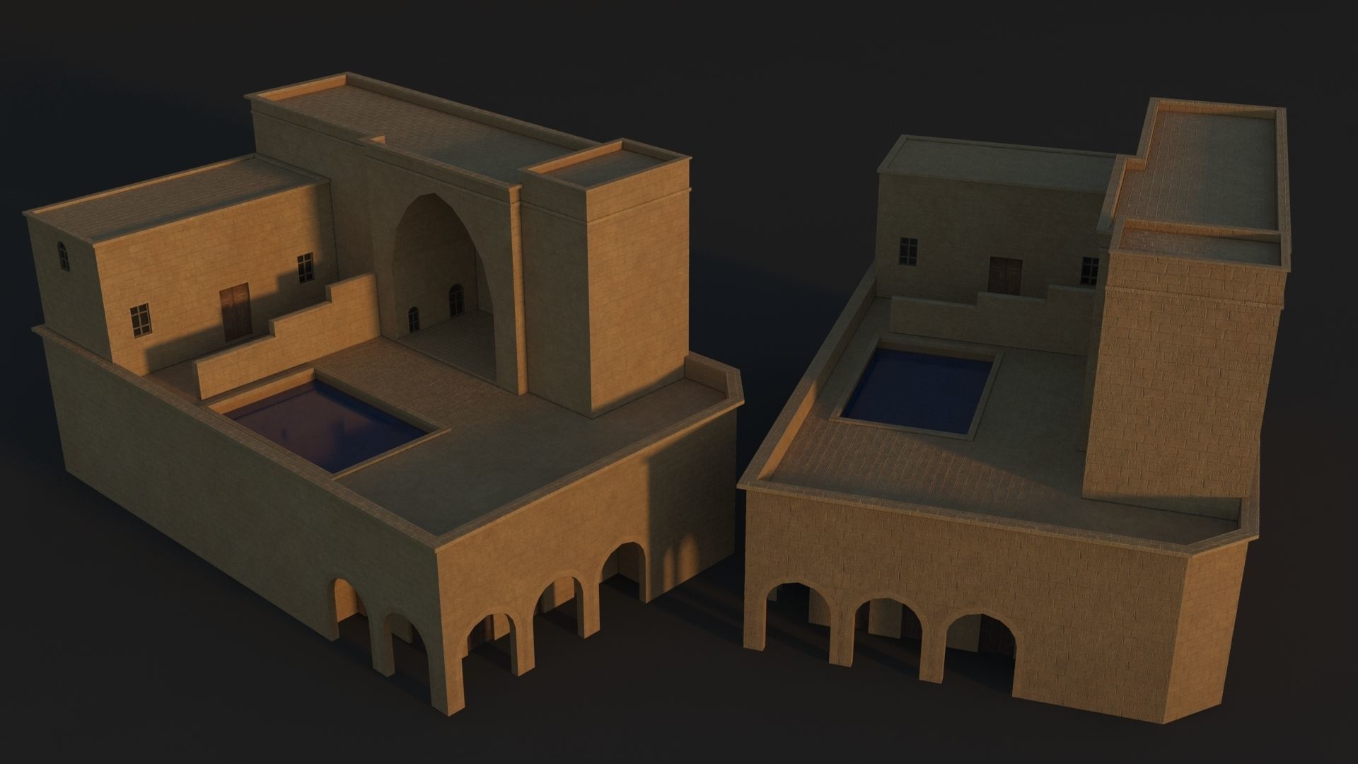36 Mardin Old Houses Set Buildings 3D model Low-poly 3D model_140