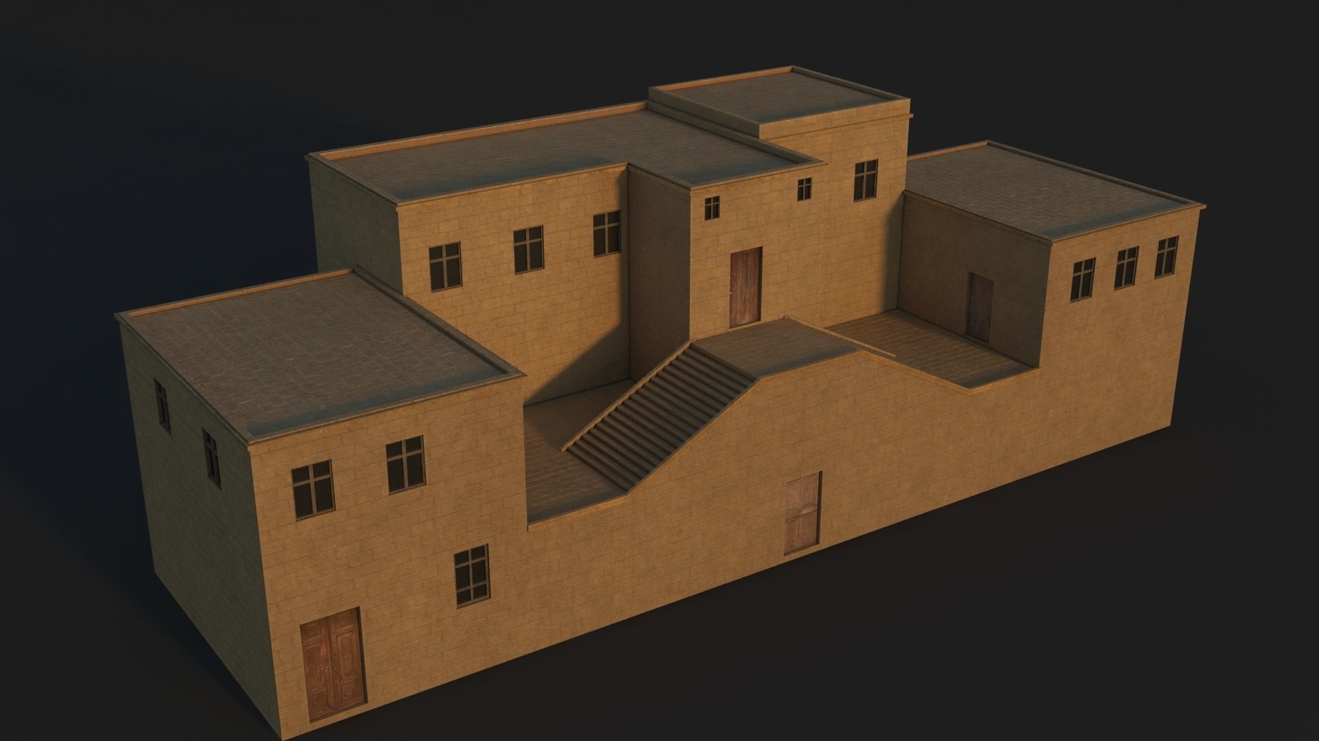 36 Mardin Old Houses Set Buildings 3D model Low-poly 3D model_136