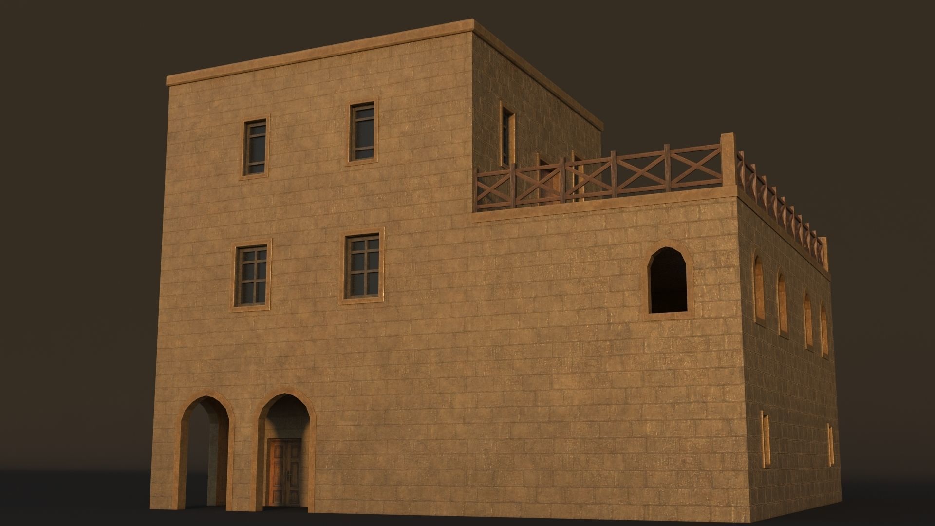 36 Mardin Old Houses Set Buildings 3D model Low-poly 3D model_86