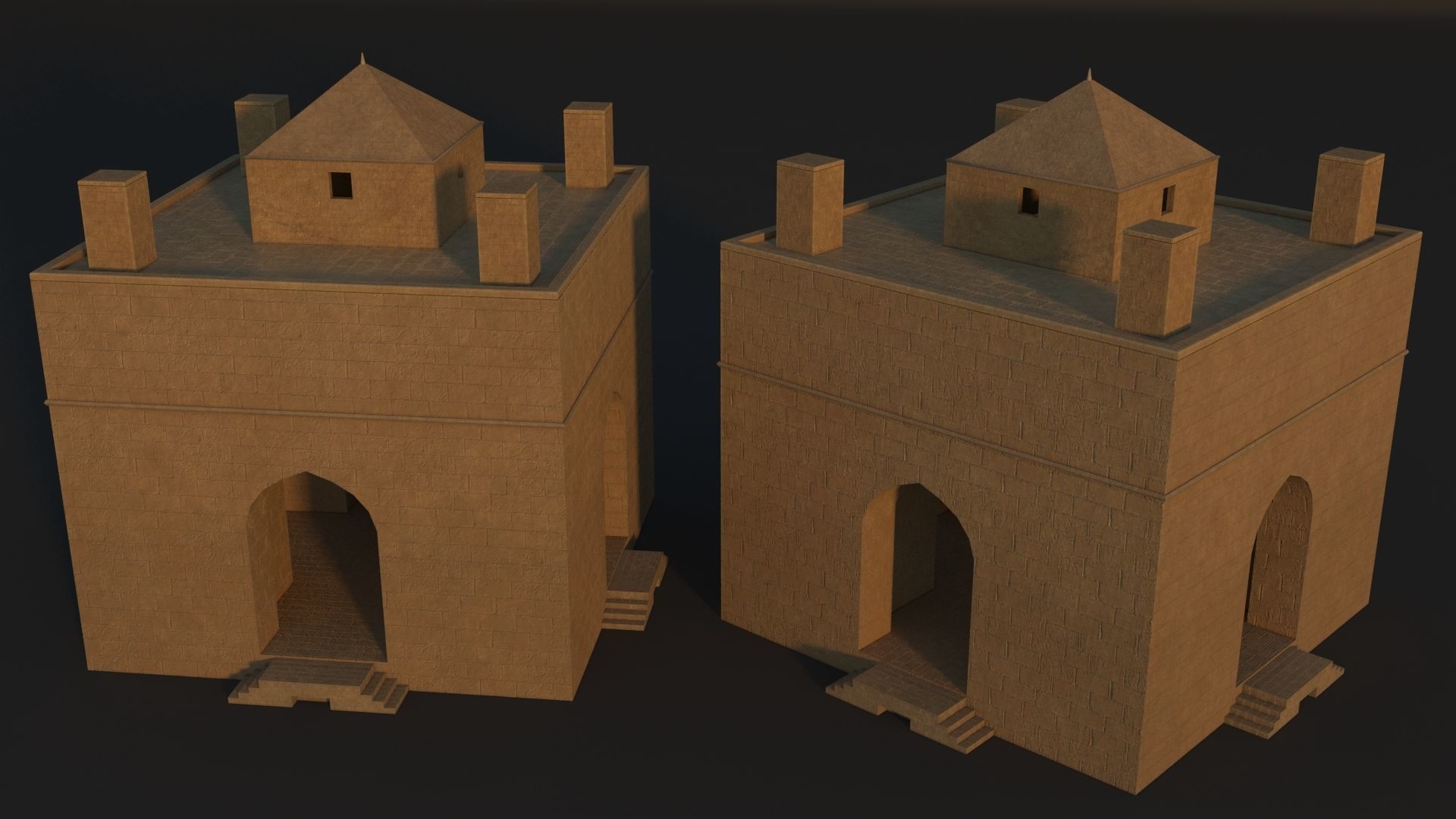 36 Mardin Old Houses Set Buildings 3D model Low-poly 3D model_128