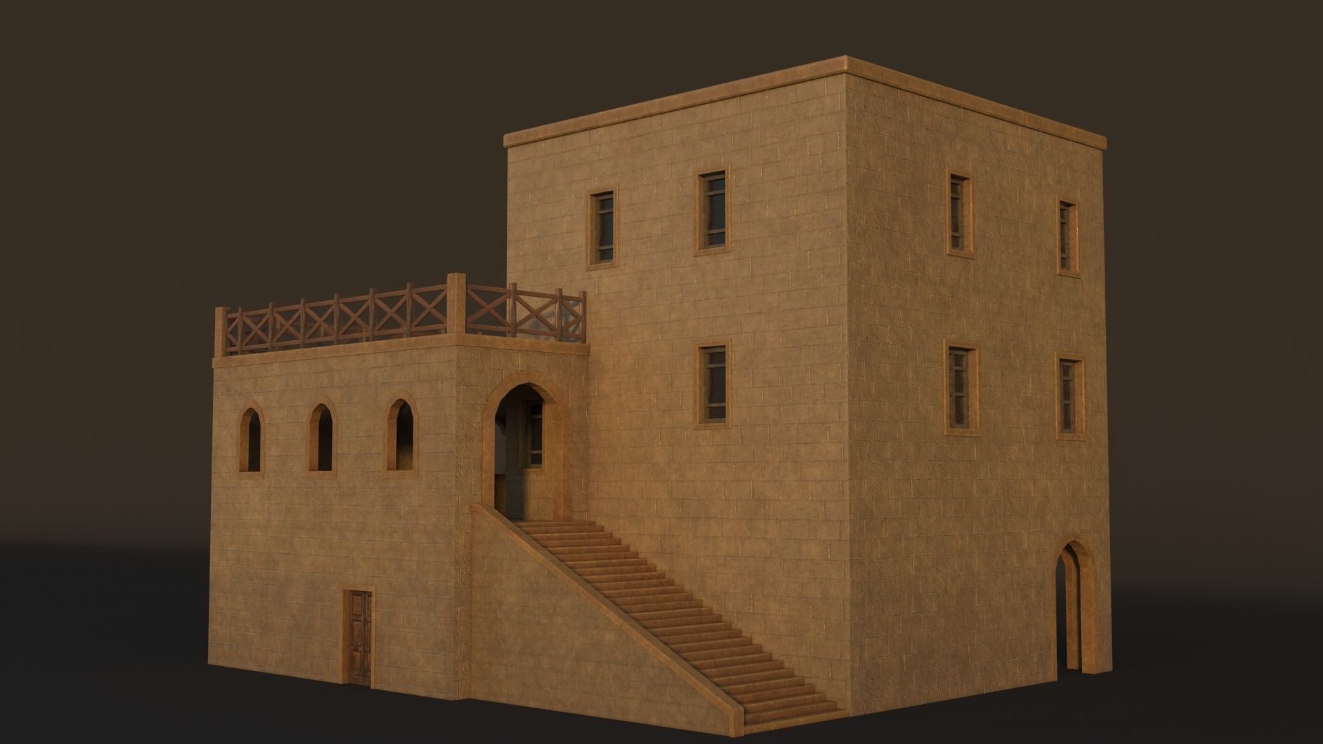 36 Mardin Old Houses Set Buildings 3D model Low-poly 3D model_80