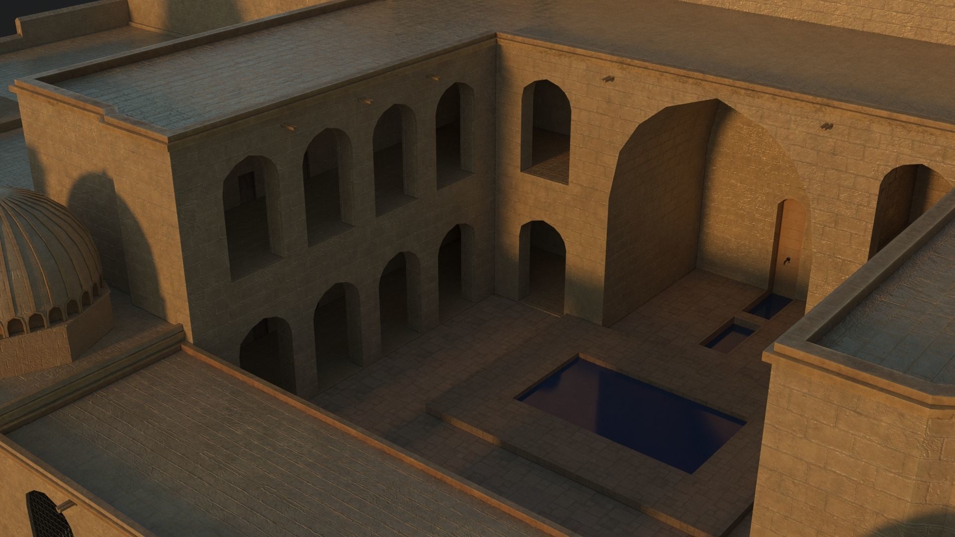 36 Mardin Old Houses Set Buildings 3D model Low-poly 3D model_109