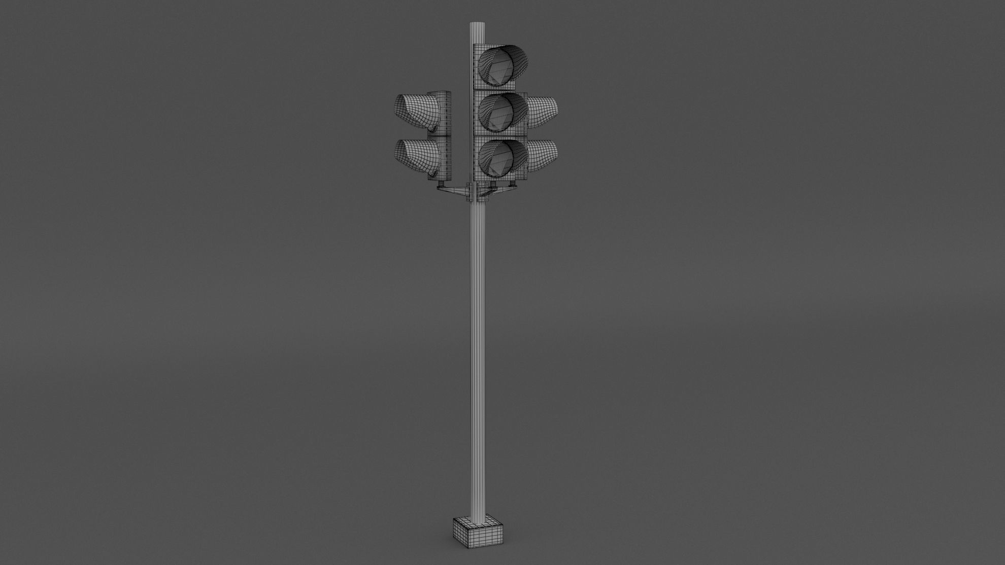 Traffic Light LED 3 Low-poly 3D model_8