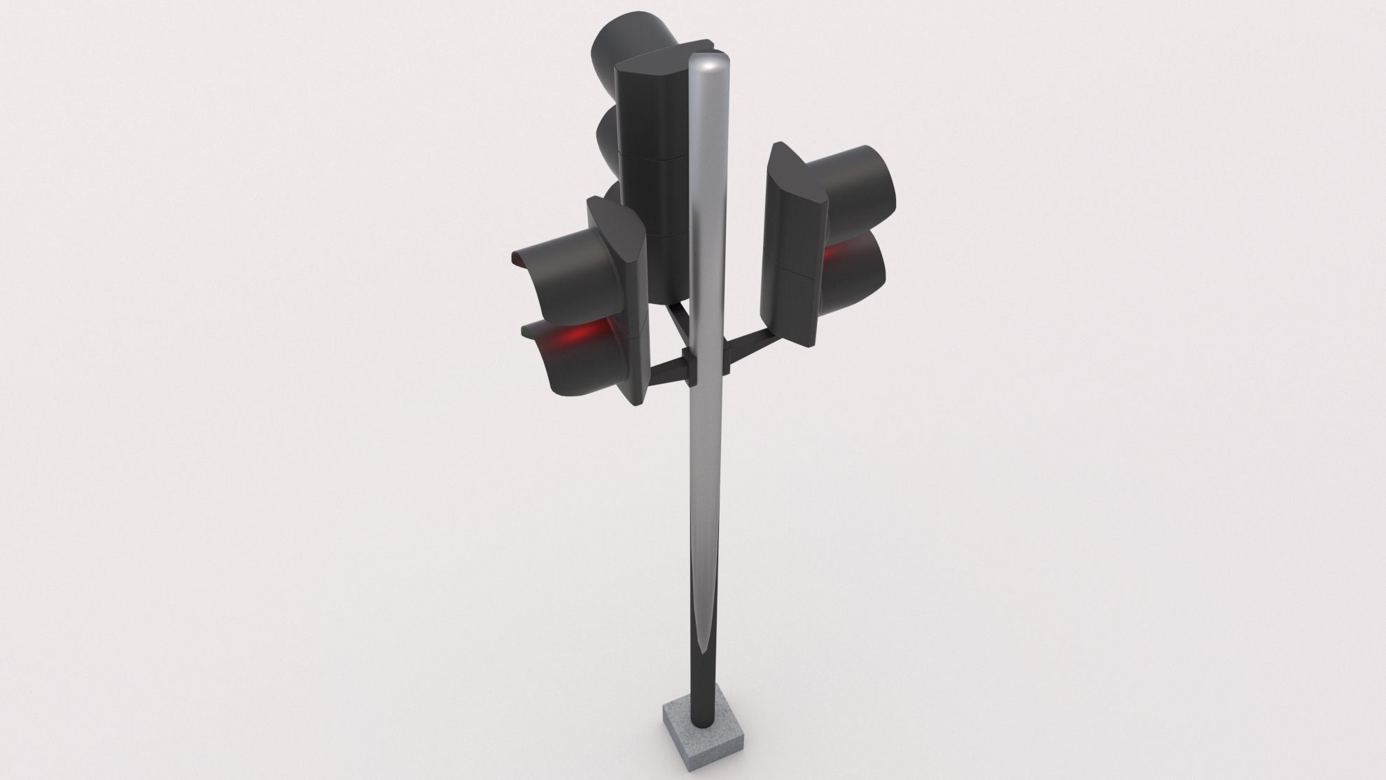 Traffic Light LED 3 Low-poly 3D model_5