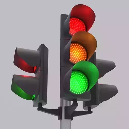 Traffic Light LED 3 Low-poly 3D model