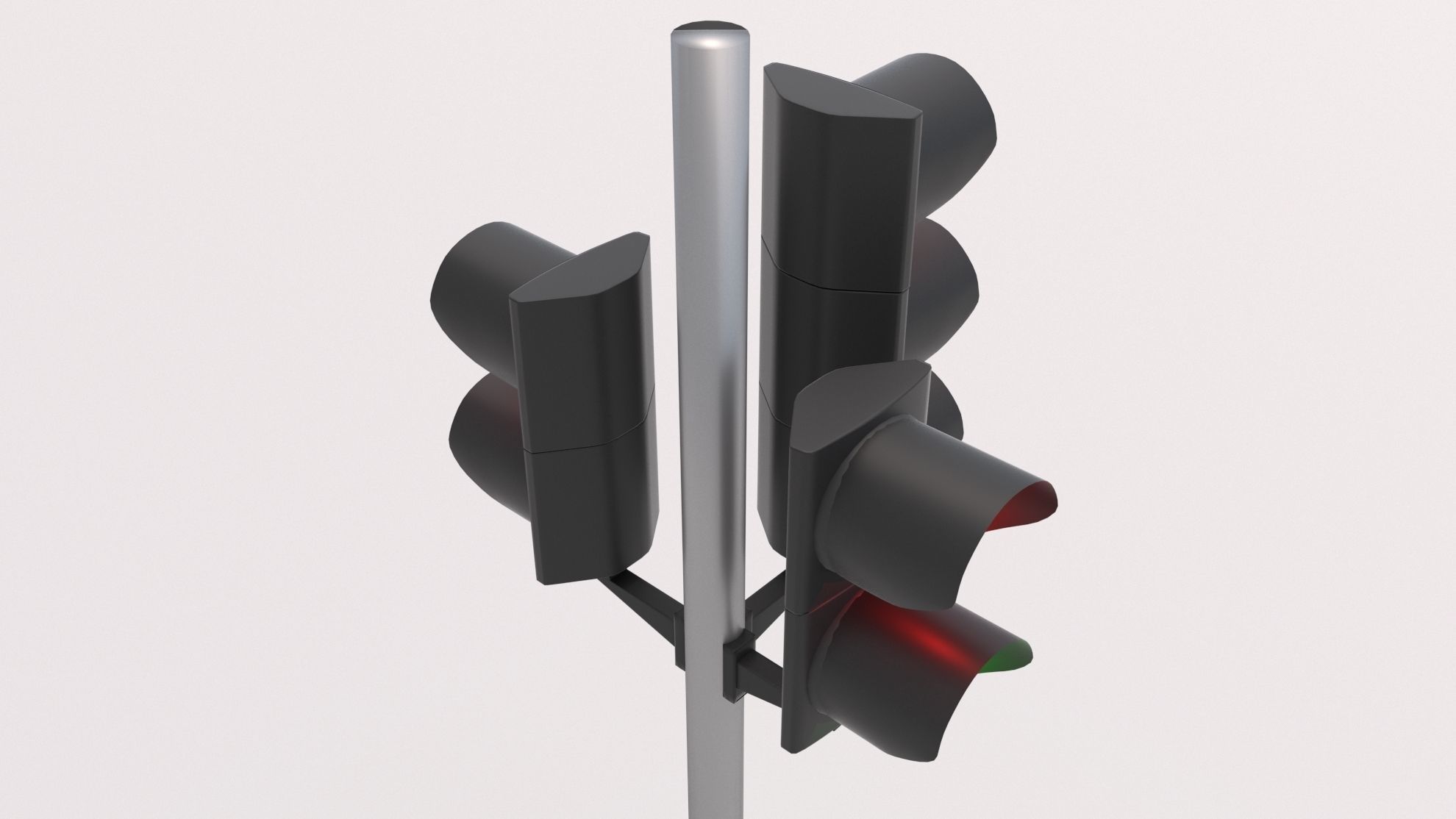 Traffic Light LED 3 Low-poly 3D model_6
