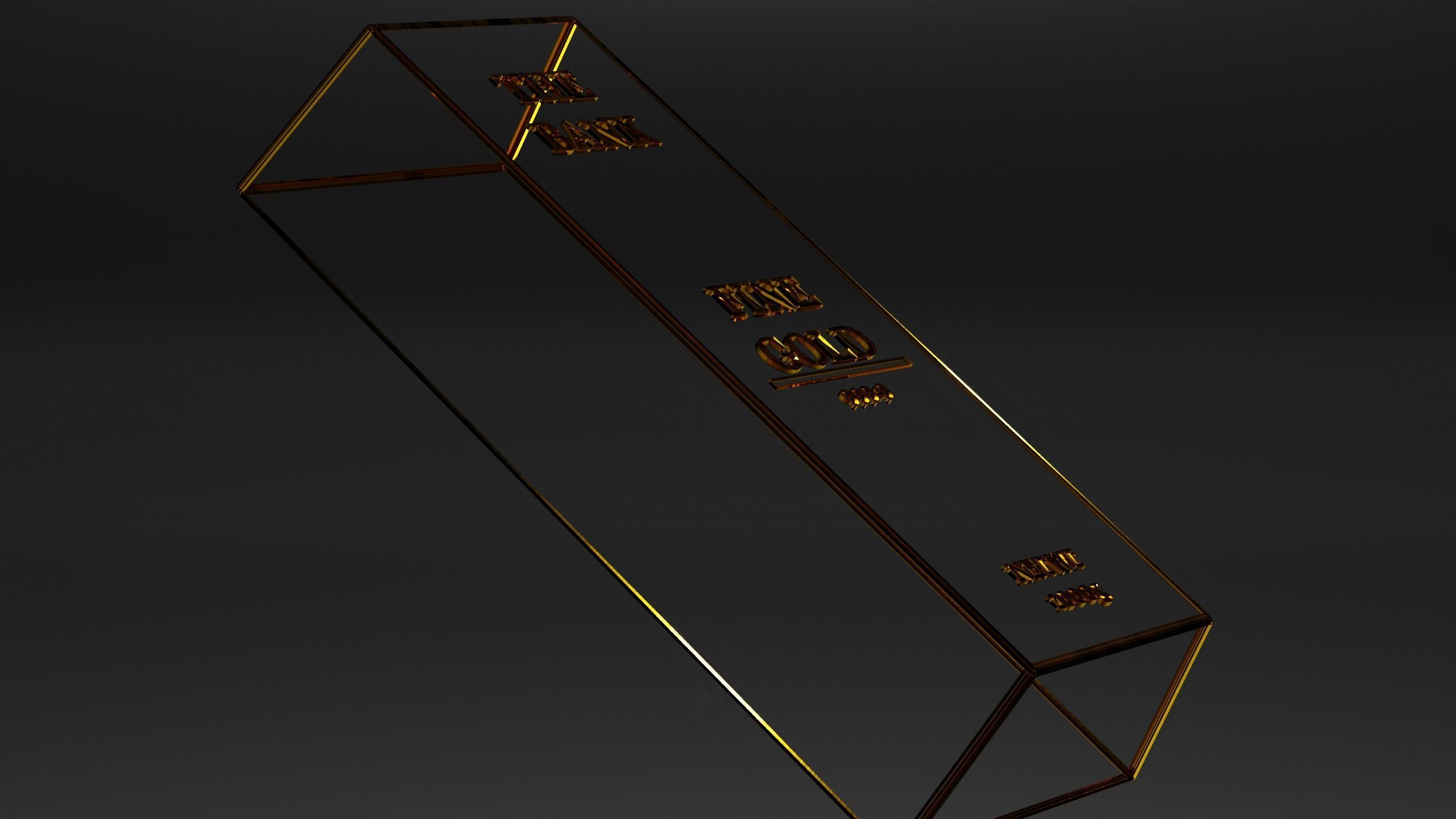 Gold Block 3D model_5