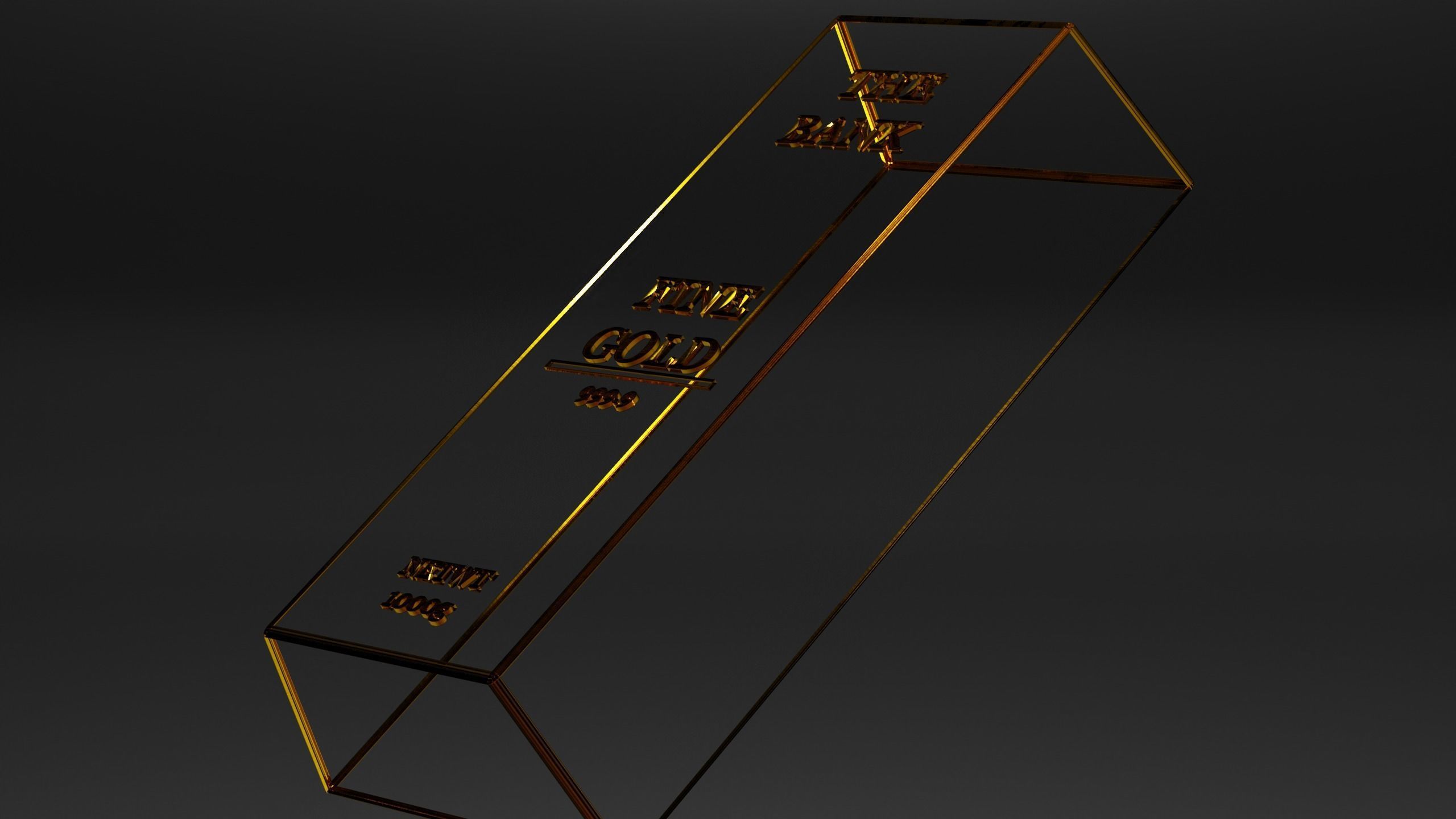 Gold Block 3D model_4