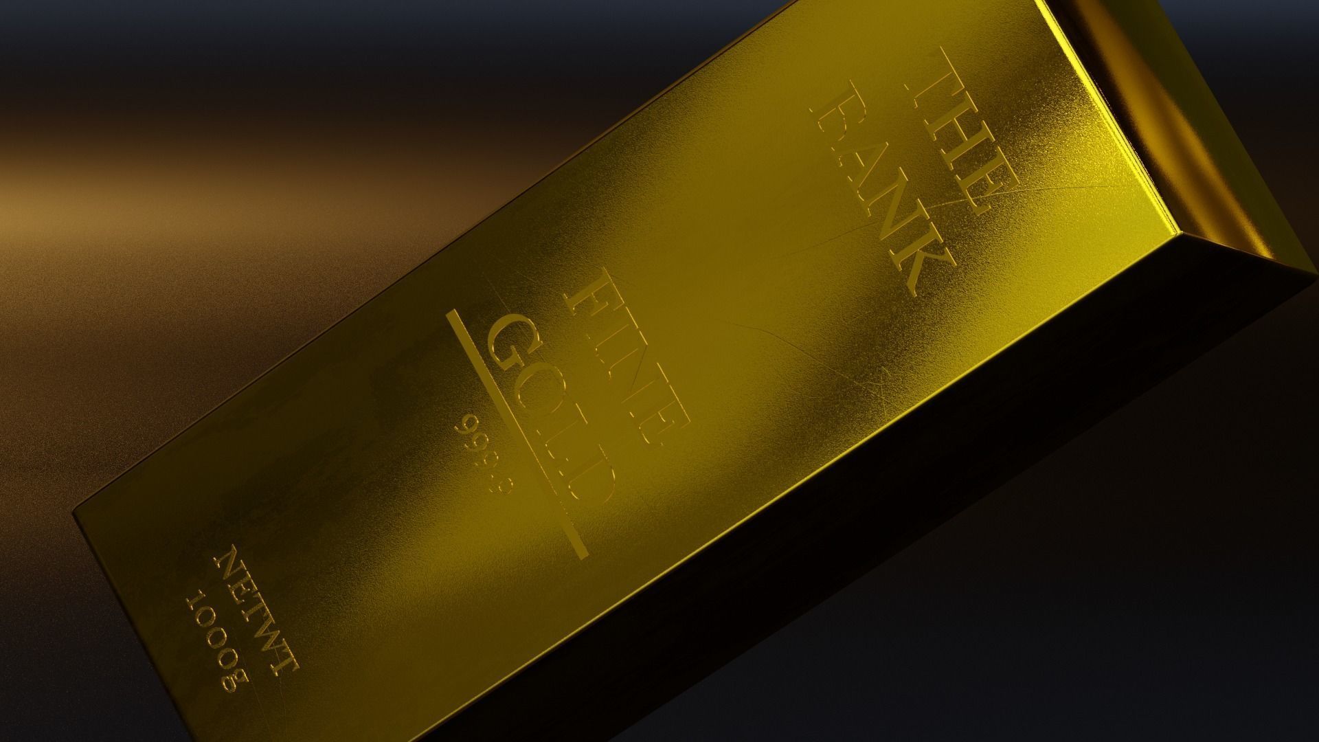 Gold Block 3D model_1