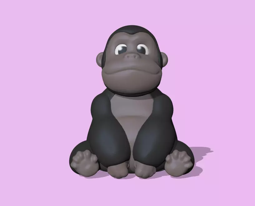 A cute Gorilla to decorate and play 3D print model
