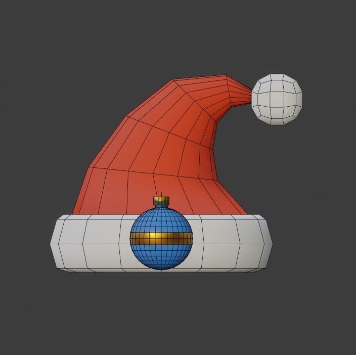 Santa hat 3D model_5