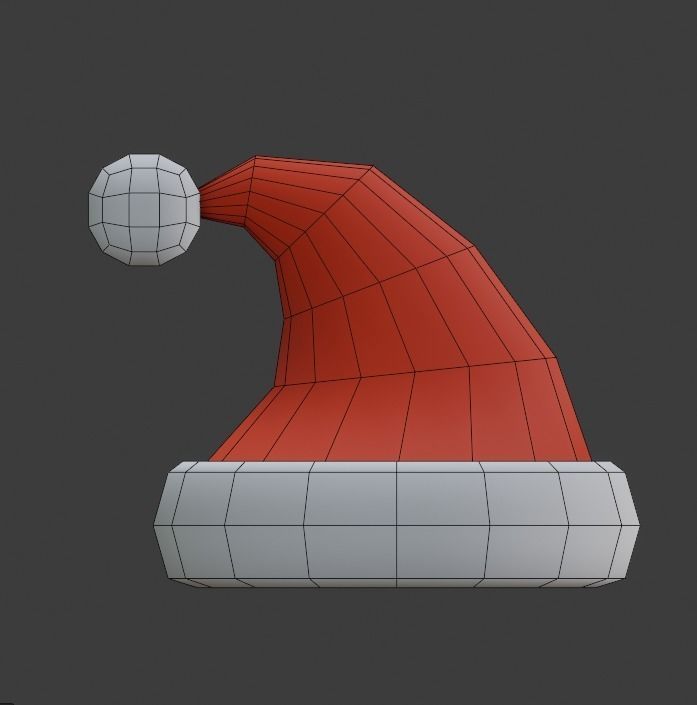Santa hat 3D model_7
