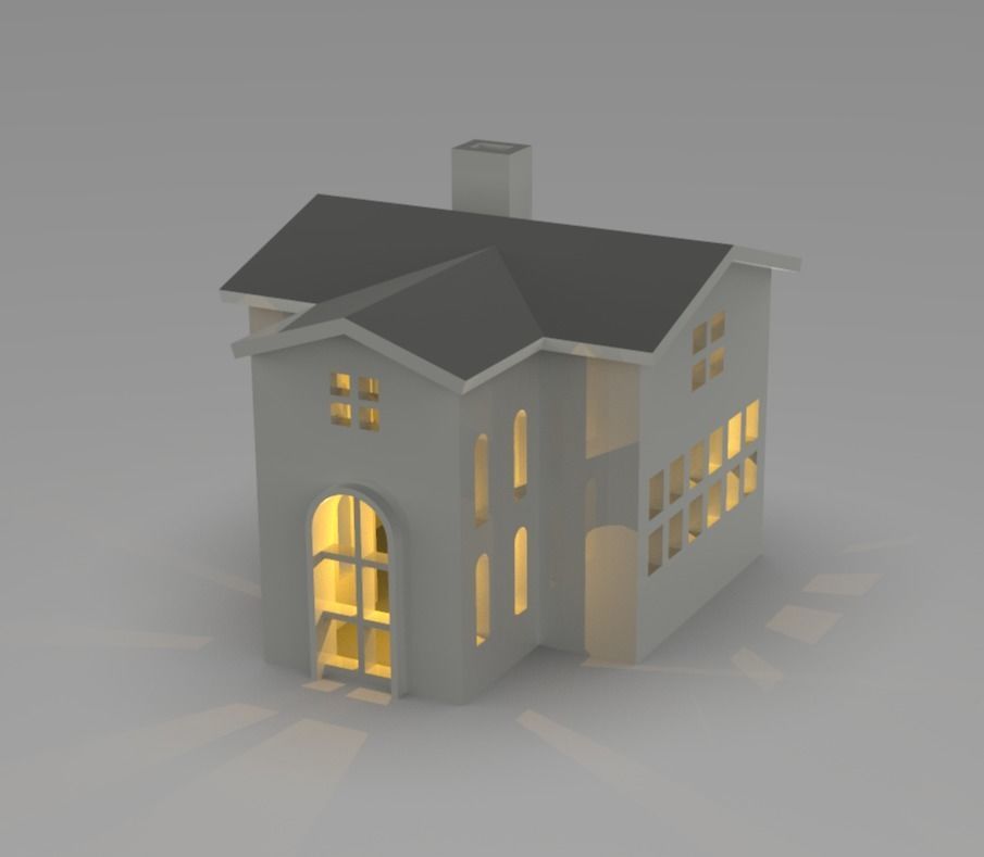 Christmas Light House 3D model_2