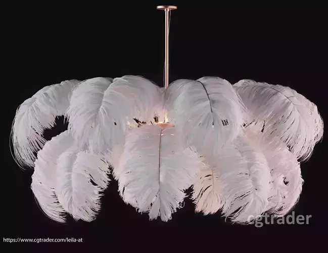 Feather Modern Chandelier  Vray - CORONA - FBX - OBJ 3D model