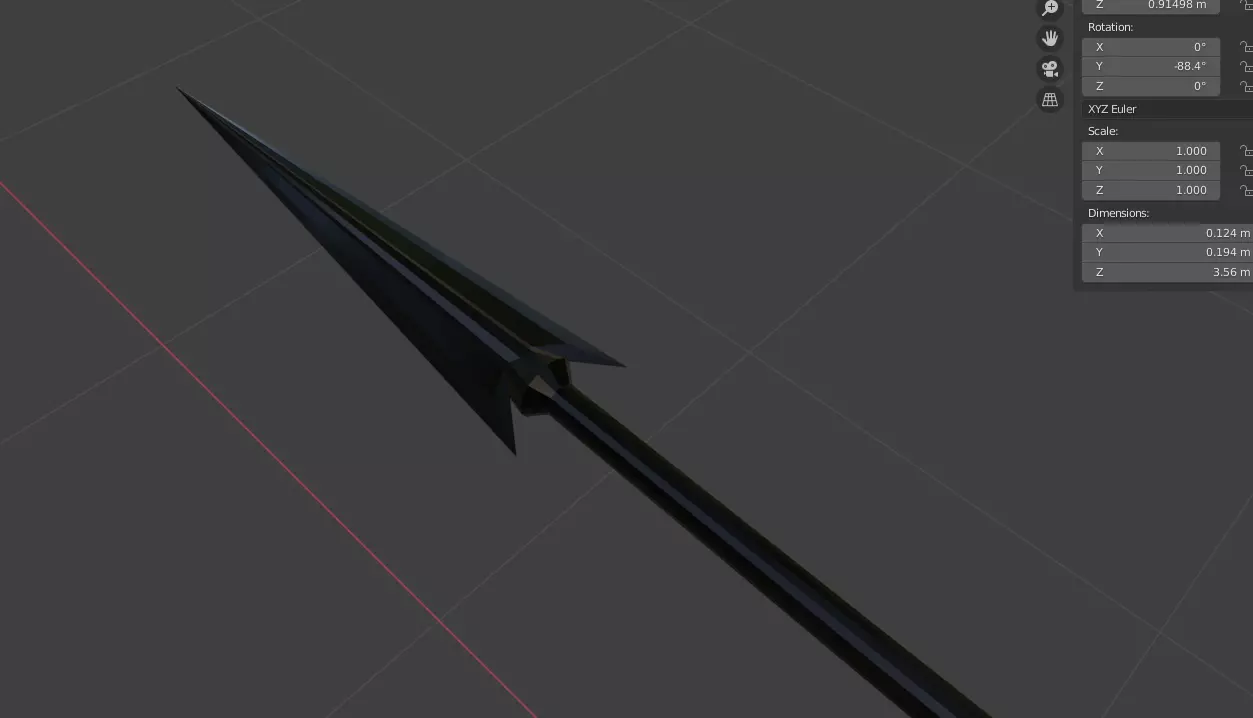Spear arrow Low-poly 3D model_0