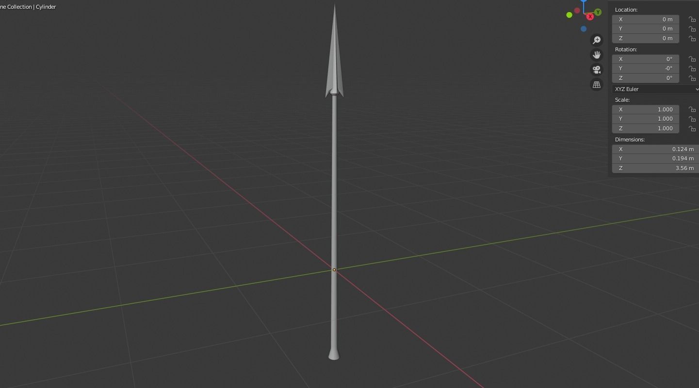 Spear arrow Low-poly 3D model_3
