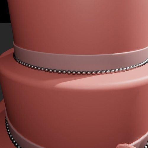 Wedding Cake Low-poly 3D model 7