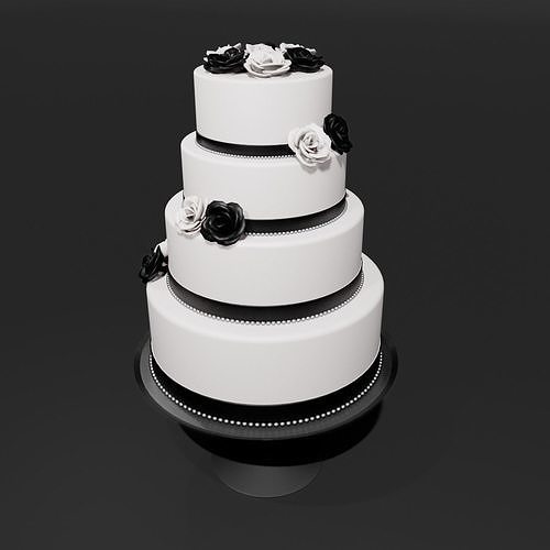 Wedding Cake Low-poly 3D model 6