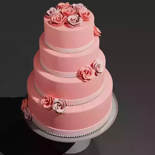Wedding Cake Low-poly 3D model
