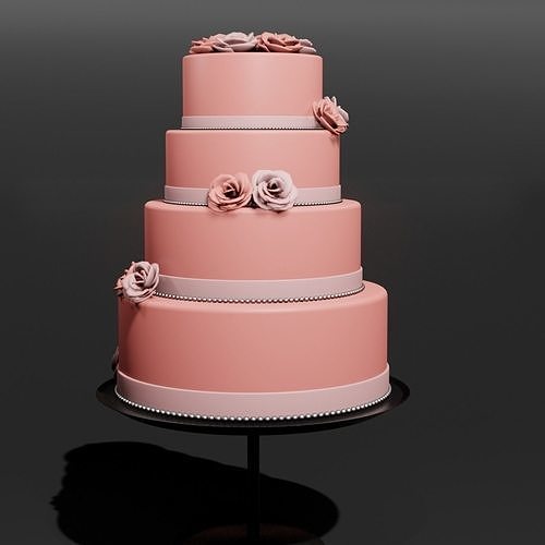 Wedding Cake Low-poly 3D model 2