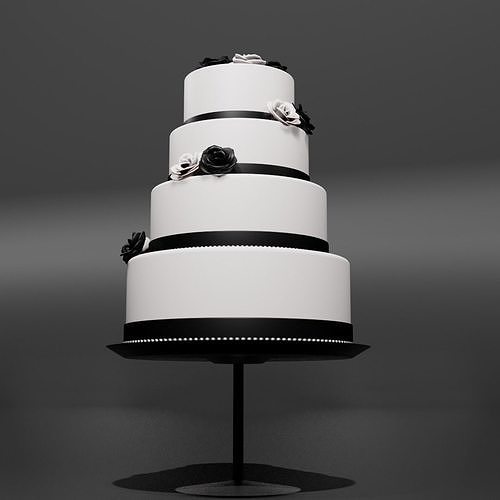Wedding Cake Low-poly 3D model 5