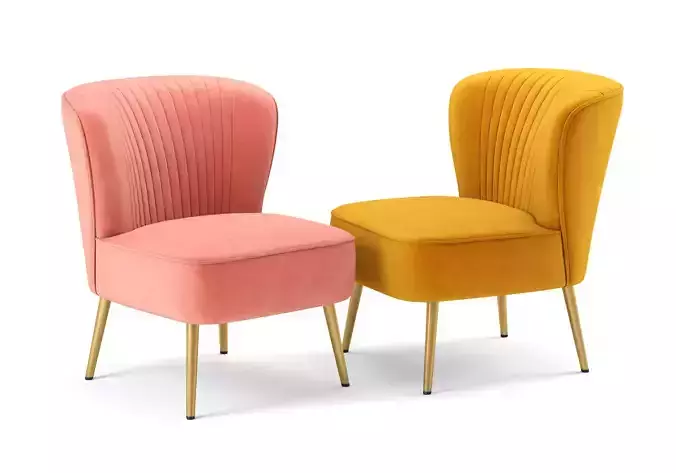 Modern Glam Velvet Armless Chair