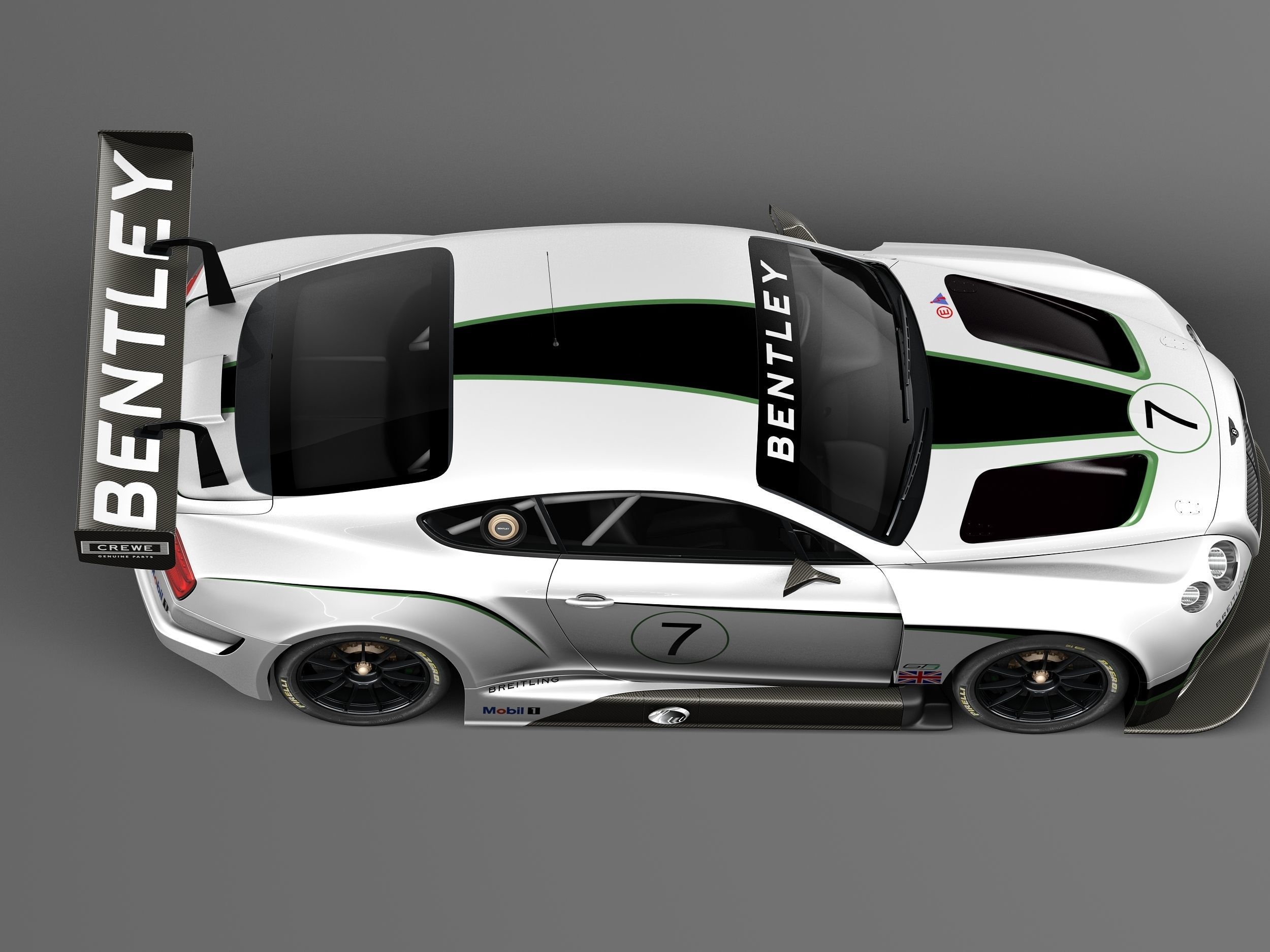 Bentley Continental GT3 2014 Race Car 3D model_7