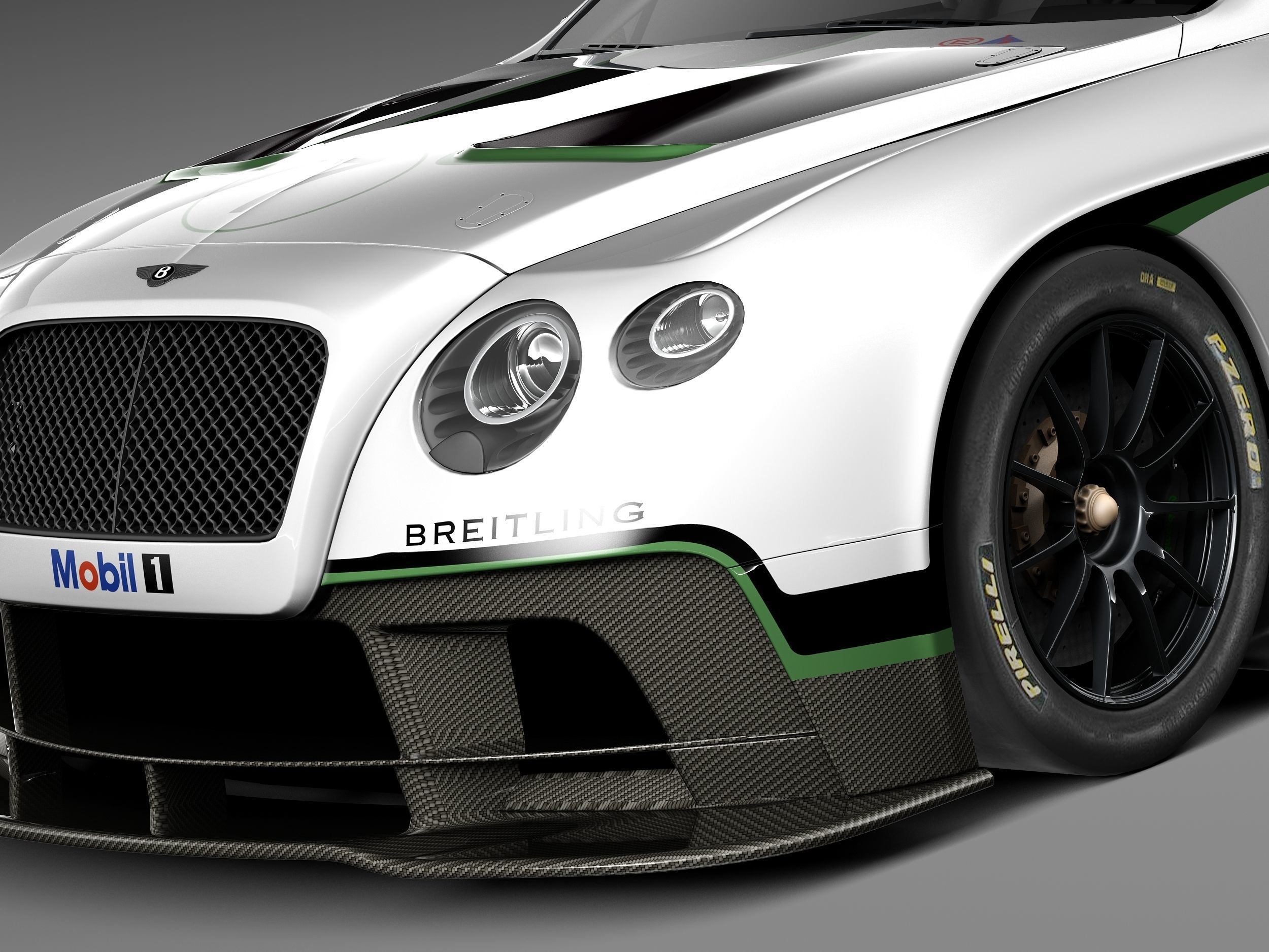 Bentley Continental GT3 2014 Race Car 3D model_2