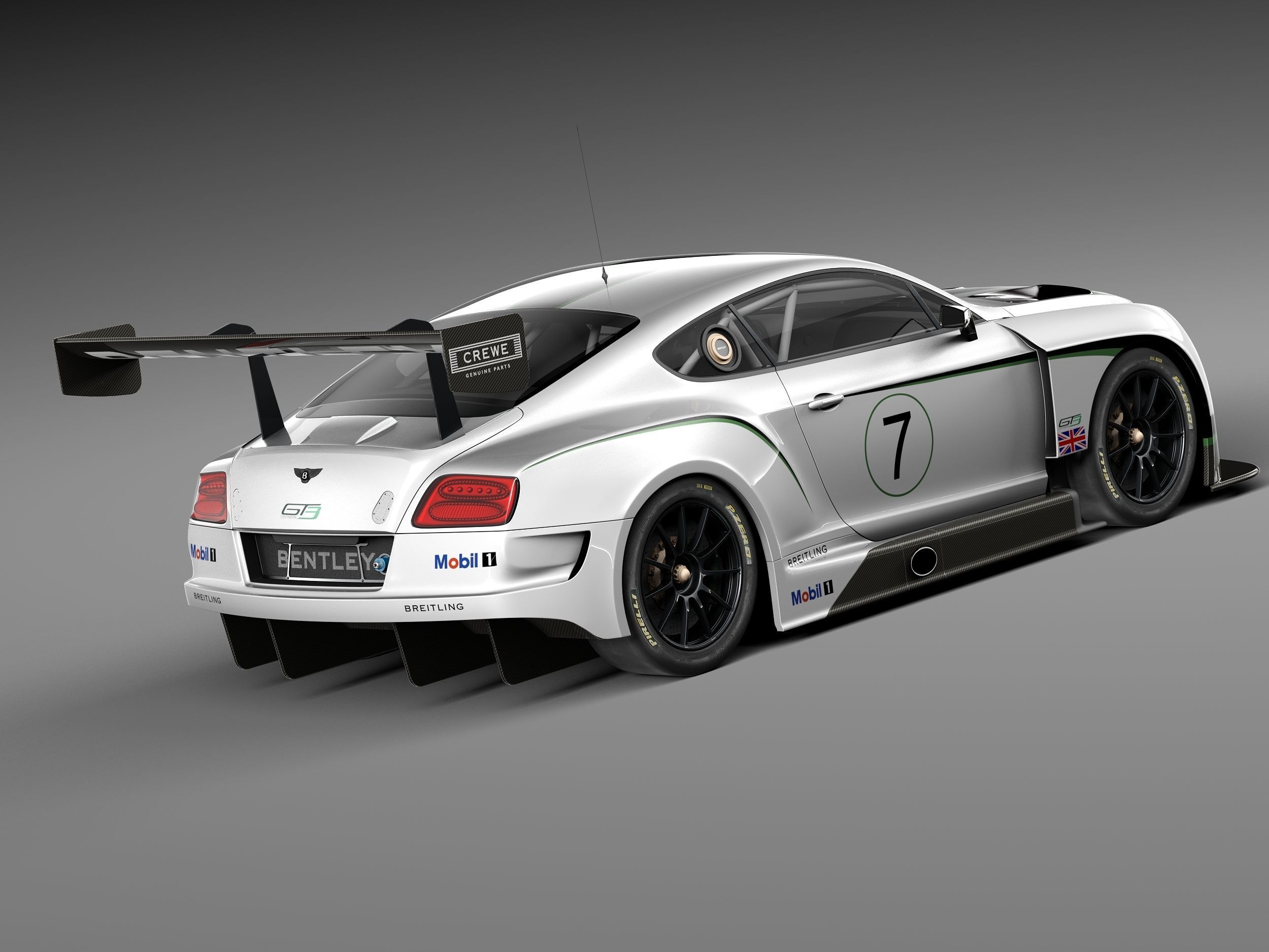 Bentley Continental GT3 2014 Race Car 3D model_4