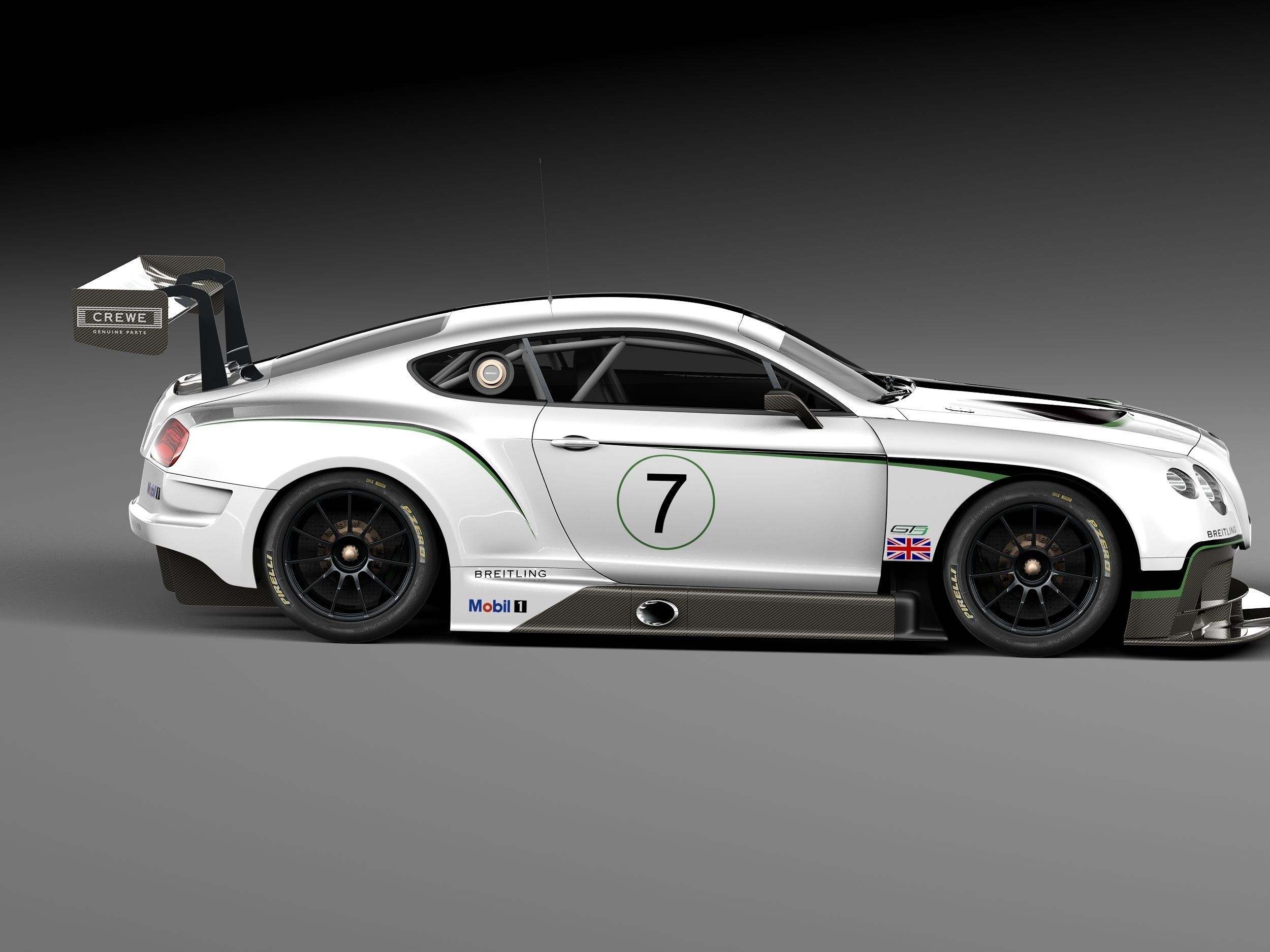 Bentley Continental GT3 2014 Race Car 3D model_6
