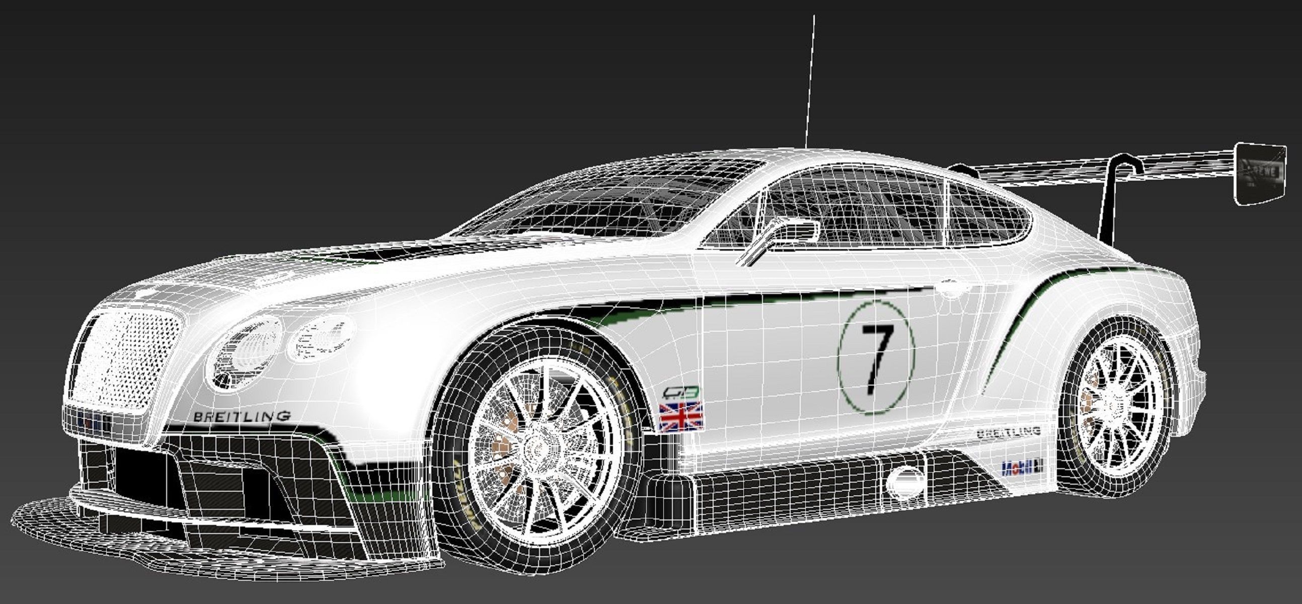 Bentley Continental GT3 2014 Race Car 3D model_16