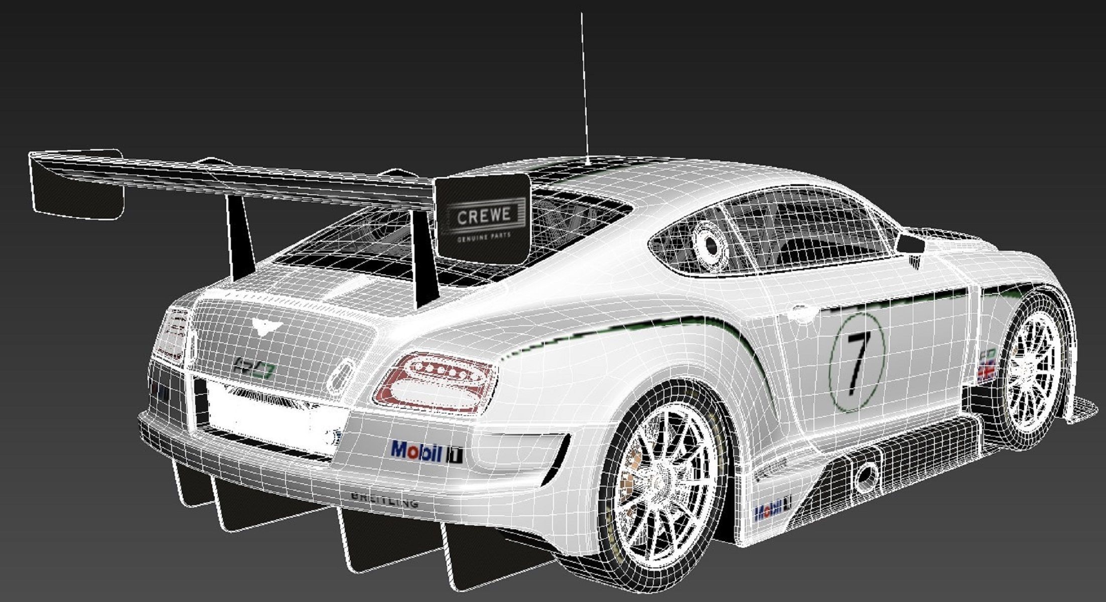 Bentley Continental GT3 2014 Race Car 3D model_17