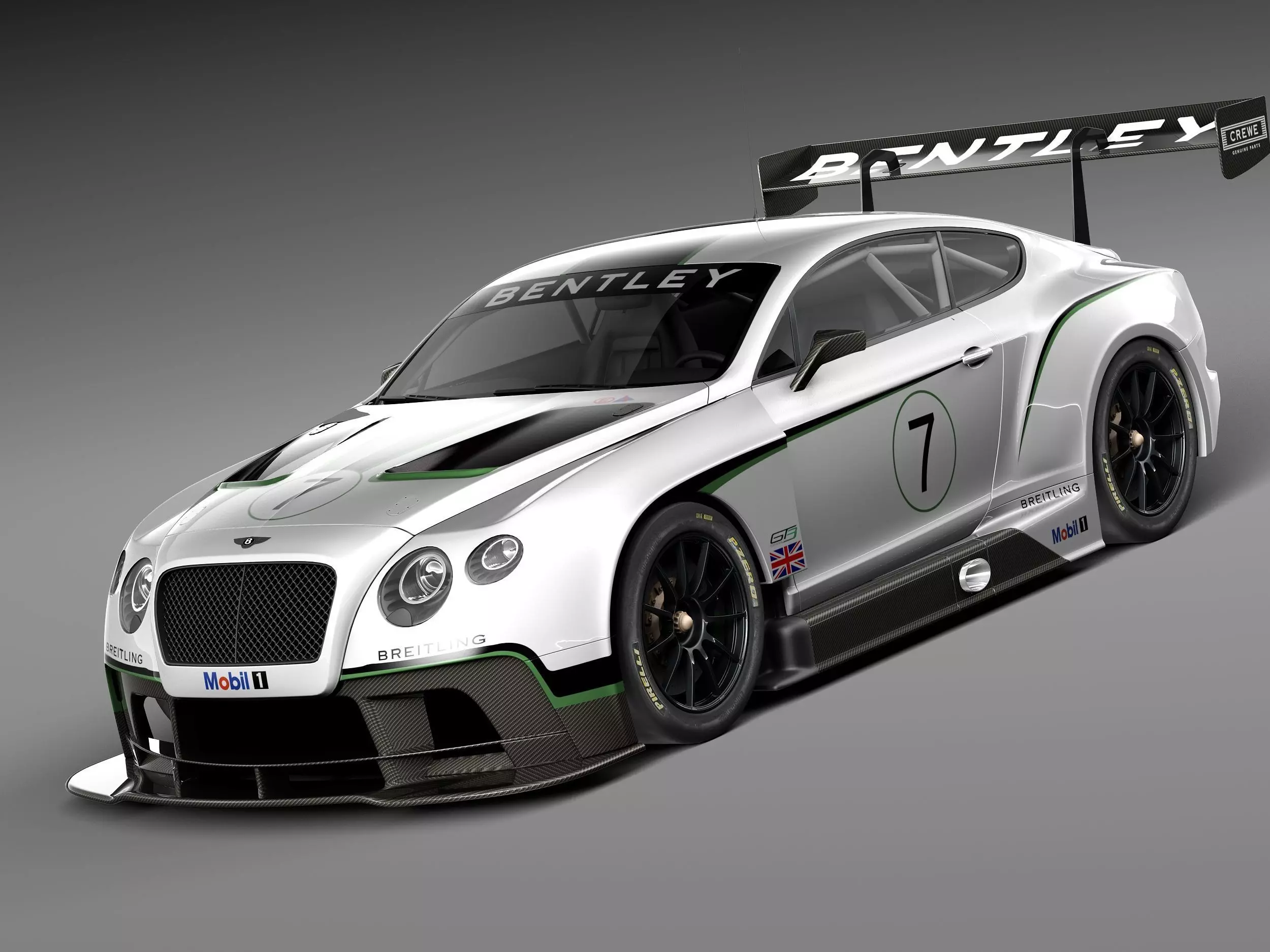 Bentley Continental GT3 2014 Race Car 3D model_0