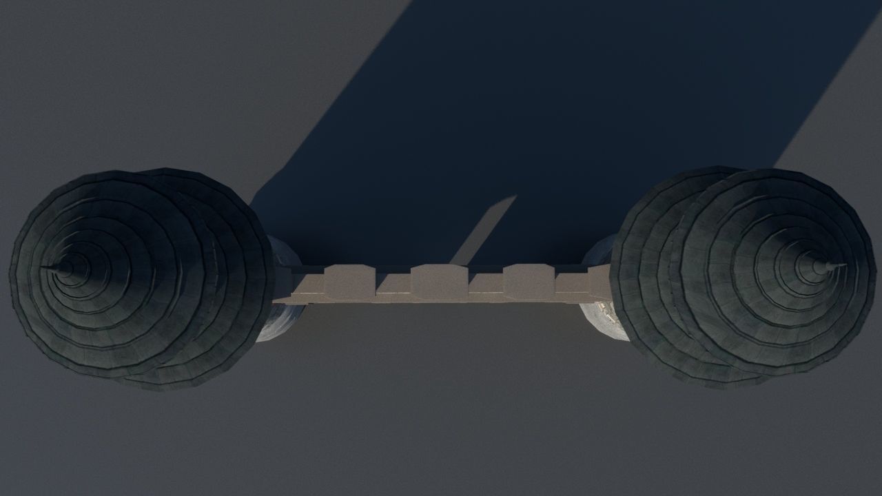 Castle  gate Low-poly 3D model_8