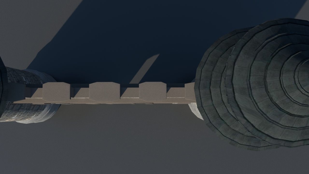 Castle  gate Low-poly 3D model_5